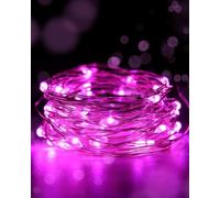 Yizhet Guirnalda Luces Led, 10M 100 Led Cadena Luces de Alambre de Cobre, Rosa por USB, Impermeable para Fiestas Dormitorio, Boda, Navidad, San Valentín