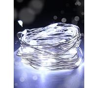 Yizhet Guirnalda Luces Led, 5M 50 Led Cadena Luces de Alambre de Cobre, Blanco Frío por USB, Impermeable para Fiestas Dormitorio, Boda, Navidad, San Valentín