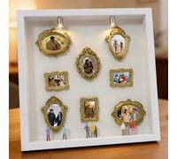 Yizhet Scatola Porta Oggetti per Ricordi, Kit FAI da Te Museo in Miniatura con Luci LED e Figure in Resina, Cornice Decorativa da Parete per Camera da Letto, Soggiorno, Idee Regalo Anniversario