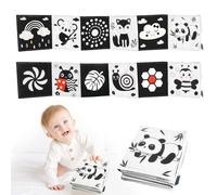 YIZHIXIANGQ - Libro de tela para bebé Montessori, juguete recién nacido, negro y blanco, libro de despertar para bebés en blanco y negro, estimulación visual y despertar sensorial durante 0-3 meses
