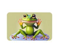 Yizhiyz The Funny Frog Doing Yoga - Tapete de tierra de diatomeas de 19.7 x 31.5 pulgadas, absorbente, de secado rápido, resistente al desgaste, adecuado para baño y cocina.