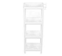 YIZISECCE Estante de Torre de baño, Estante de Almacenamiento Independiente de plástico, Organizador, estantería Multifuncional para Sala de Estar, Dormitorio, Cocina, (Marrón Oscura)