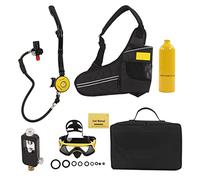 YIZISECCE Mini Tanque de Buceo, para dideep, Kit de válvula de de presión, con Gafas de Buceo, Bolsa de Correa, Adaptador de Recarga, 1 litro (Amarillo)