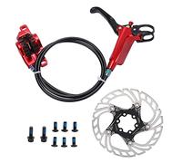 YIZISECCE para bicicleta, pastillas de freno huecas de doble fila, discos de flujo de aire poligonales, palanca de freno de tres dedos, helada, para bicicleta de carretera de montaña (rojo)