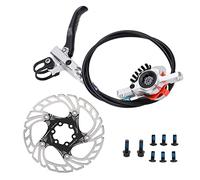 YIZISECCE para bicicleta, pastillas de freno huecas de doble fila, discos de flujo de aire poligonales, palanca de freno de tres dedos, esmerilado, para bicicleta de carretera de montaña (plata)