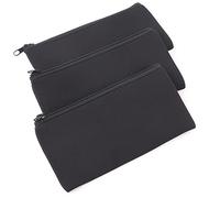 YIZISECCE para Cajas de lápiz de Cremallera Frontal de 3pcs para Almacenamiento de papelería portátil de Neopreno de Gran Capacidad a Gran Capacidad Cumplimiento de la Regla: No (Negro)