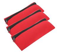 YIZISECCE para Cajas de lápiz de Cremallera Frontal de 3pcs para Almacenamiento de papelería portátil de Neopreno de Gran Capacidad a Gran Capacidad Cumplimiento de la Regla: No (Rojo)