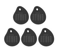 Yizisecce - Rascador de banco para horno de 5 piezas, antiadherente de silicona integrado, respetuoso con el medio ambiente, agujero para los dedos, cortador de masa resistente (negro)