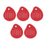 Yizisecce - Rascador de banco para horno de 5 piezas, antiadherente de silicona integrado, respetuoso con el medio ambiente, agujero para los dedos, cortador de masa resistente (rojo)