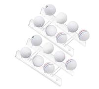 YIZITU 2 estantes acrílicos para exhibición de pelotas de golf con capacidad para 8 pelotas, estante de almacenamiento de golf de doble capa con ranuras para el hogar, oficina, estante de
