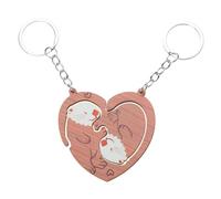 YIZITU 2 llaveros de madera para mujeres y hombres, llavero de coche de dibujos animados de animales a juego, llaveros para amigos, parejas, parejas, B, Talla única