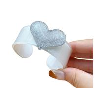 YIZITU Adjustable Jelly Open Bangle Bracelets with Peach Heart Charm Fashion Jewelry Acrylic Wristwear