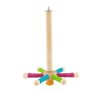 YIZITU Atractiva Rueda De Ejercicio para Loros con Perchas Envueltas En Sisal Giratorias De 360 Grados Y Fácil Instalación En Jaula Accesorios De Juguete para Masticar Pájaros De Madera Natural