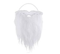 YIZITU Barba de Papá Noel, disfraz divertido de Papá Noel, bigote, barba falsa blanca para mujeres y hombres, decoración de fiesta, barba de Papá Noel