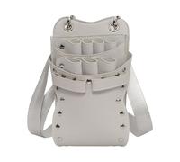 YIZITU Bolsa de 7 compartimentos con correa cruzada, para herramientas profesionales de peluquería, cinturón de almacenamiento para tijeras de peluquería profesional, White, One Size
