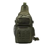 YIZITU Bolsa de hombro de pesca, bolsa de herramientas resistente al agua, gran capacidad, bolsa cruzada para aparejos de pesca, mochila multifuncional, Verde militar, Talla única