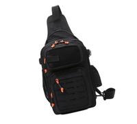 YIZITU Bolsa de hombro de pesca, bolsa de herramientas resistente al agua, gran capacidad, bolsa cruzada para aparejos de pesca, mochila multifuncional, Black, Talla única