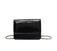 YIZITU Bolso cruzado de piel sintética para mujer, bolso cuadrado con correa de cadena, bolso de noche de moda, Black, One Size