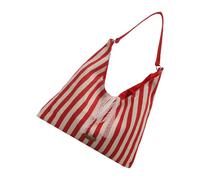 YIZITU Bolso de hombro de gran capacidad para mujer, elegante bolsa de axilas a rayas, asa superior, bolso de mano de moda para mujer, casual, axila, a rayas, para viajes diarios, Red, One Size