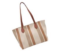 YIZITU Bolso de hombro informal de lona a rayas de moda para mujer, de gran capacidad, con correa de piel sintética, para uso diario, bolso casual a rayas, Brown, One Size