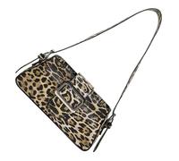 YIZITU Bolso de hombro para mujer, a juego, con estampado de leopardo en las axilas, estilo retro, para viajes, axilas, leopardo, a juego, Khaki, One Size