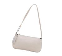 YIZITU Bolso de hombro para mujer, bolso de mano de piel sintética con cremallera, bolso de mano de moda para las axilas, White, One Size