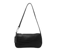 YIZITU Bolso de hombro para mujer, bolso de mano de piel sintética con cremallera, bolso de mano de moda para las axilas, Black, One Size