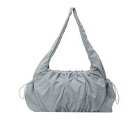 YIZITU Bolso de hombro plisado casual con múltiples bolsillos para mujer, gran capacidad, a la moda, color sólido, de nailon, bolso elegante para viajeros, Blue, One Size