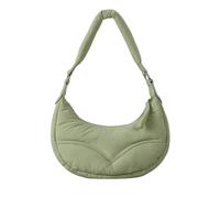 YIZITU Bolso de mano acolchado de moda con correa ajustable, bolso cruzado para uso diario y varias ocasiones de nailon, Green, One Size
