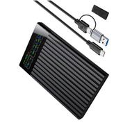 YIZITU Caja Externa para Unidades De Disco Duro 2 5" Sin Herramientas USB 3.2 Gen1 Pantalla Velocidad Transferencia 5 Gbps Seguimiento La Temperatura del Estado del Disco Caja A