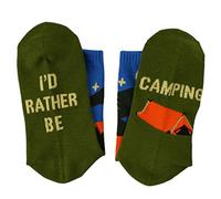 YIZITU Calcetines largos con letras divertidas para hombres y mujeres, calcetines largos para golf, pesca, camping, fútbol, novedad I Would Rather, calcetines de tubo de algodón, calcetines de regalo