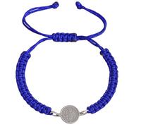 YIZITU Catolicismo Benedicto Cruzado Ajustable Pulsera Tejida a Mano Bautismo Fe Hombres Mujeres Cuerda Tejida Ajustable