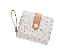 YIZITU Cats Design Compact Wallet with Lanyard Multiple Card Slots Practical PU Leather Lightweight for Daily Use Portable Wallet with Coin Pocket