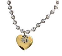 YIZITU Collar con colgante de corazón para uso diario, cadena de clavícula de corazón dorado y plateado, joyería de cumpleaños, gargantilla con colgante de corazón, joyería romántica