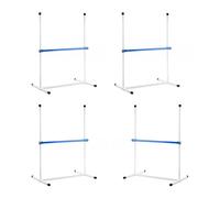 YIZITU Curso De Obstáculos Portátiles para Equipos De Entrenamiento Agilidad Canina con 4 Postes Ajustables Y Transporte Case Entrenamiento Perros PVC Duradero