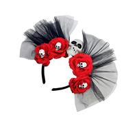 YIZITU Diadema de corona de flores para Halloween, cincos Des Mayoes, disfraz de fiesta Dias Des Los Muerto, tocado de fotografía, accesorios de fotografía para mujer, diadema Dia Los Muerto