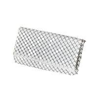 YIZITU Elegante bolso de noche enrollable de malla metálica versátil para fiestas y ocasiones especiales, elegante bolso de hombro, Silver, One Size