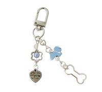 YIZITU Elegante cordón para teléfono con diseño de perros de corazón azul, multiuso, colgante de teléfono para bolsas y fundas electrónicas