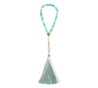 YIZITU Elegante Tasbih de cristal tejido a mano con borlas brillantes, accesorio versátil para oración y declaraciones de moda