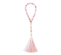 YIZITU Elegante Tasbih de cristal tejido a mano con borlas brillantes, accesorio versátil para oración y declaraciones de moda