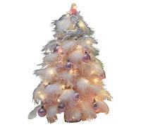 YIZITU Feather Árbol De Navidad Top Artificial Christmas Decor Tree Elegant Desktop Decorations para Pluma De Navidad