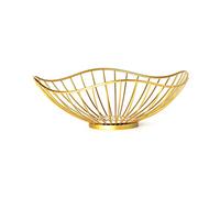 YIZITU Frutero decorativo moderno de alambre de metal dorado para encimera o mesa de comedor, ahorra espacio, bandeja de exhibición multifuncional