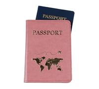YIZITU Funda para pasaporte, de piel sintética, para viaje, para pasaporte, tarjetas de visita, tarjetas de crédito, tarjetas de embarque, funda de poliuretano, organizador de viaje para hombre y