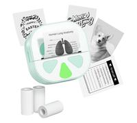 YIZITU Impresora térmica en miniatura para pegatinas, etiquetas, recibos, plan de trabajo para dispositivos, incluye 3 rollos de impresora de papel adhesivo para notas y recibos