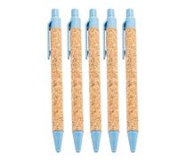 YIZITU Juego de 5 bolígrafos retráctiles de escritura suave de 1,0 mm, grano de madera, bolígrafo de aceite para escuela, oficina, trabajo
