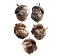 YIZITU Juego De 5 Figuras De Criaturas del Bosque Decoración con Componentes Acrílicos Resistentes Ideal para Decoraciones Navideñas Y Temas Festivos Decoraciones Navideñas En Bosque