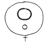 YIZITU Juego de joyas de moda para hombre con colgante religioso y anillos, joyería gótica para una expresión elegante de fe