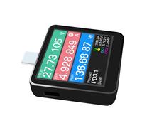 YIZITU KM003C - Probador portátil USB C de carga rápida PD3.1, voltímetro digital, amperímetro, probador de potencia, 50 V, 6 A, probador de capacidad USB, herramienta de prueba eléctrica