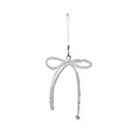 YIZITU Llavero de cuentas de cristal hecho a mano con lazo elegante colgante para teléfono para mujeres y niñas