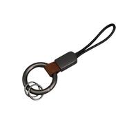 YIZITU Llavero de piel sintética con correa de muñeca ajustable, soporte moderno para organizar llaves de coche, café, Silver